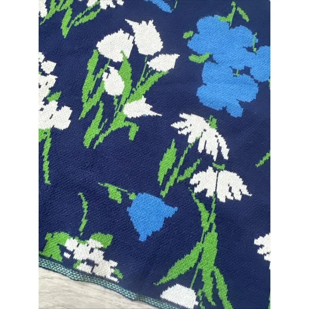 Women's Mixed Floral Sweater Midi Skirt kate spade new york Blue/Green/White XXL - Picture 6 of 7